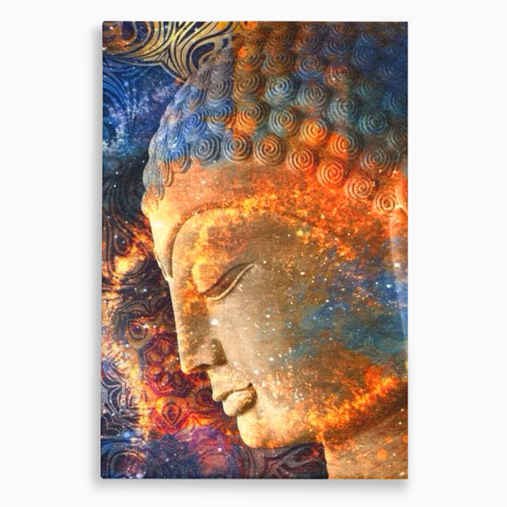 Tablou canvas cu tablou canvas cu profilul lui buddha, fara rama, pe sasiu de lemn